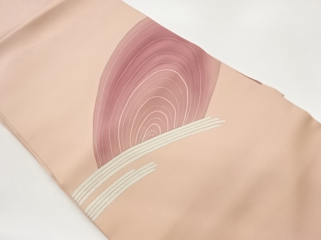 塩瀬金彩抽象模様名古屋帯